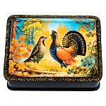 202541 ШКАТУЛКА с росписью "ГЛУХАРИ" 13*10*3,5 см 