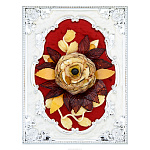 Настольное янтарное панно "Открытка с цветами" 21х15 см