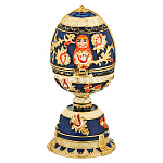 100101 -РС-1516-11 Традиции ФАБЕРЖЕ Сувенир ЯЙЦО  в русском стиле с матрешкой мал.