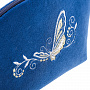 Косметичка бархатная "Бабочка". Темно-синяя с вышивкой, фотография 4. Интернет-магазин ЛАВКА ПОДАРКОВ
