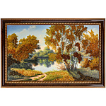 0072589 Картина (янтарная крошка)  "ТИХАЯ ЗАВОДЬ" 102*66см 0056156