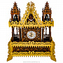 Деревянные резные каминные часы "Хоромы", фотография 1. Интернет-магазин ЛАВКА ПОДАРКОВ