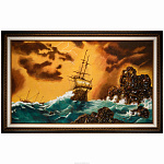 Картина янтарная "Шторм" 116х68 см