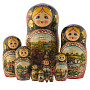 Матрешка "Летняя тройка" 10 мест, фотография 1. Интернет-магазин ЛАВКА ПОДАРКОВ