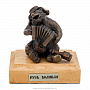 Бронзовая статуэтка "Мишка-гармонист", фотография 1. Интернет-магазин ЛАВКА ПОДАРКОВ