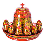 0021716 Хохлома Набор пасхальница и яйца"Пасхальный" 9пр. (в/кат.) 64570000009