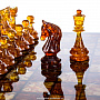 Шахматы с инкрустацией и фигурами из янтаря "Жемчужина" 43х43 см, фотография 5. Интернет-магазин ЛАВКА ПОДАРКОВ