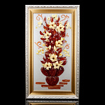 0055658-НП Янтарь, Картина "Ваза с ЛИЛИЯМИ" (краски)  48*83см Ит.багет