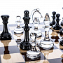 Деревянный шахматный ларец с хрустальными фигурами 48х48 см, фотография 8. Интернет-магазин ЛАВКА ПОДАРКОВ