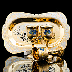 0055996/6067 Златоуст НАБОР(Лоток ср, 3 рюмки малых) NAW-6067