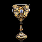 0044165/701/4 Златоуст Кубок "Герб РФ" большой с кабошонами, инкрустацией, черн/сер