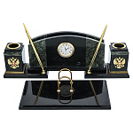 100418 Нат.камень НАБОР ПИСЬМЕННЫЙ "ВОЛНА" мрамор