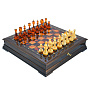 Шахматы из мореного дуба с янтарными фигурами 44х44 см, фотография 1. Интернет-магазин ЛАВКА ПОДАРКОВ