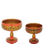 0020293/18*18см Хохлома ФРУКТОВНИЦА/КОНФЕТНИЦА 18*18см в ассортименте