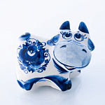 0057256/Кобальт ГЖЕЛЬ СИМВОЛ ГОДА 2021 Бык 9*6 см (фарфор)