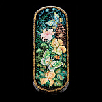 0060995 Лаковая миниатюра Шкатулка "Цветы" 15*6см (1003)