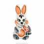 Статуэтка "Кролик с морковкой". Гжель, фотография 1. Интернет-магазин ЛАВКА ПОДАРКОВ