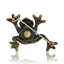 Брошь с янтарем "Лягушка Пузатик", фотография 1. Интернет-магазин ЛАВКА ПОДАРКОВ