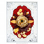 Настольное янтарное панно "Открытка с цветами" 21х15 см, фотография 1. Интернет-магазин ЛАВКА ПОДАРКОВ