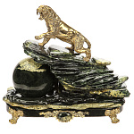 0039629 КОМПОЗИЦИЯ "ТИГР" шар (бронза, нат.камень)