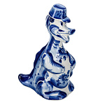 0073215 Гжель ШТОФ "ДРАКОН" кобальт ок. 450m