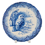 Тарелка декоративная "Птицы". Гжель