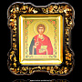 Эксклюзивная икона с инкрустацией из янтаря "Святой Пантелеймон"	, фотография 1. Интернет-магазин ЛАВКА ПОДАРКОВ