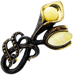 0049772/2127.4 Брошь Калла композиция (белый)