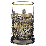 0046491/Э-М/1055-4 Подстаканник "МОРСКОЙ ФЛОТ" С ЭМАЛЬЮ