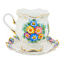 Кофейная пара "Тюльпан". Гжель в цвете, фотография 2. Интернет-магазин ЛАВКА ПОДАРКОВ