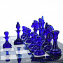 Шахматный ларец с перламутром и фигурами из хрусталя 48х48 см, фотография 6. Интернет-магазин ЛАВКА ПОДАРКОВ