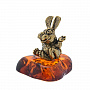 Бронзовая статуэтка с янтарем "Кролик", фотография 5. Интернет-магазин ЛАВКА ПОДАРКОВ