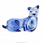 Фарфоровая статуэтка "Собака с тапком". Гжель, фотография 1. Интернет-магазин ЛАВКА ПОДАРКОВ
