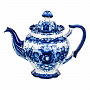 Чайник "Семейный". Гжель, фотография 3. Интернет-магазин ЛАВКА ПОДАРКОВ