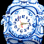 Часы настенные фарфоровые "Золотой петушок" Гжель, фотография 4. Интернет-магазин ЛАВКА ПОДАРКОВ
