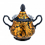 Сахарница "Кудрина золотая". Хохлома, фотография 2. Интернет-магазин ЛАВКА ПОДАРКОВ