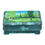 Шкатулка из натурального камня "Летний пейзаж"