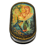 0044914/16*9см  Лаковая миниатюра Палех ШКАТУЛКА "День и ночь" Полянина