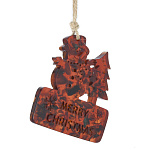 202654 Янтарь Елочная игрушка СНЕГОВИК янтарь в полиэф смоле 8см