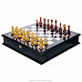 Шахматный ларец с янтарными фигурами "Европа" 49х49 см, фотография 1. Интернет-магазин ЛАВКА ПОДАРКОВ