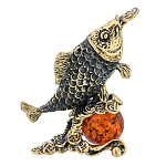 0071840/2277 Рыбка Денежная на шарике Фен-шуй Сувенир (коньячный)