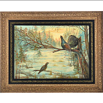 0044946/70*55см  Лаковая миниатюра Палех ПАННО "Глухари" Комяков в П/У