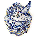 /зол Гжель Часы настенные "Журавли" в золоте 30*20*10см Авт. Алехин С.С.