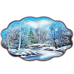 0052508/1079/45*29см  Нат.камень Панно"Зима"  Багет №4 ассортимент