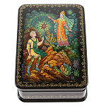 0074847/13*9 Лаковая миниатюра Шкатулка "Каменный цветок"13*9см 79.0