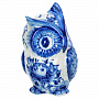 Скульптура "Совенок". Гжель, фотография 1. Интернет-магазин ЛАВКА ПОДАРКОВ