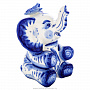 Статуэтка "Слон с бабочкой". Гжель, фотография 1. Интернет-магазин ЛАВКА ПОДАРКОВ