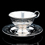 Чайная пара с гравировкой и чернением (серебро 875*), фотография 2. Интернет-магазин ЛАВКА ПОДАРКОВ