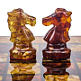 Шахматы с инкрустацией и фигурами из янтаря 30х30 см, фотография 4. Интернет-магазин ЛАВКА ПОДАРКОВ