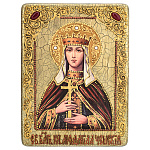 0074158/15*20см Икона подарочная "Св. Мученица Людмила (Чешская)" мор.дуб  в ПУ (RTI-271m)